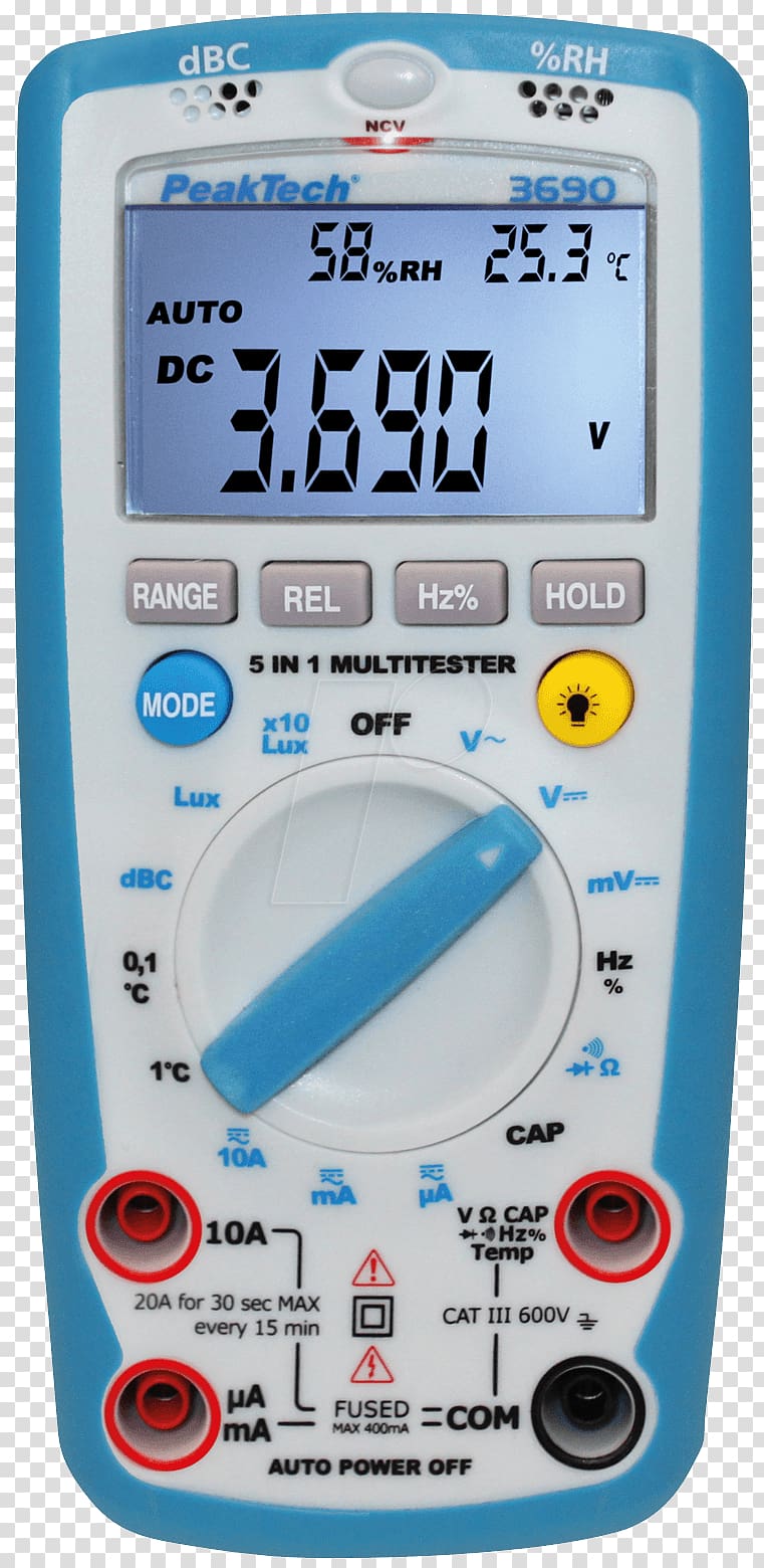 Digital Multimeter Measuring instrument True RMS converter Measurement, others transparent background PNG clipart