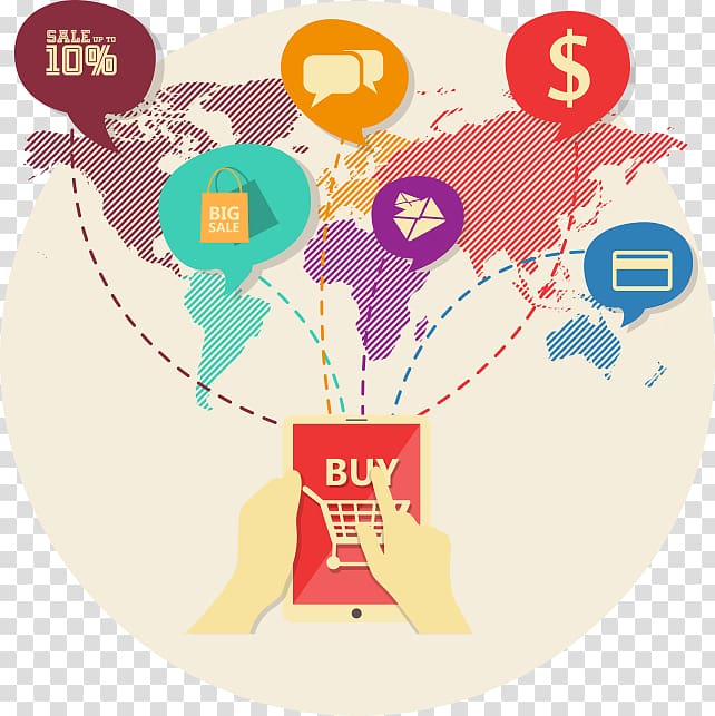 Online shopping E-commerce Business Infographic, Global online shopping transparent background PNG clipart