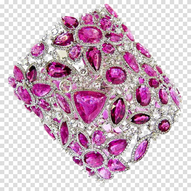 Ruby Bracelet Jewellery Diamond Bangle, Purple jewelry bracelet transparent background PNG clipart