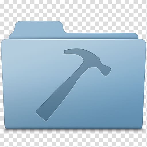 blue hammer-printed file illustration, blue rectangle font, Developer Folder Blue transparent background PNG clipart
