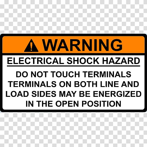 Warning label Hazard symbol Electrical injury Electricity, electrical shock transparent background PNG clipart