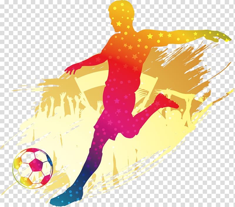 person playing soccer illustration, Football player Silhouette , Football player silhouette transparent background PNG clipart