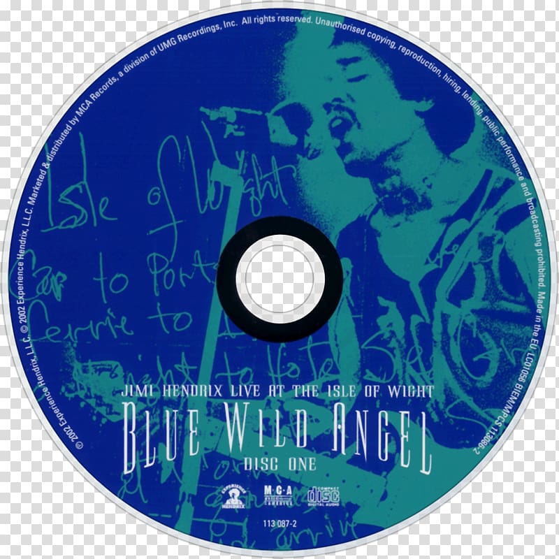 Compact disc Blue Wild Angel: Live at the Isle of Wight Jimi Hendrix Live! Crash Landing, others transparent background PNG clipart