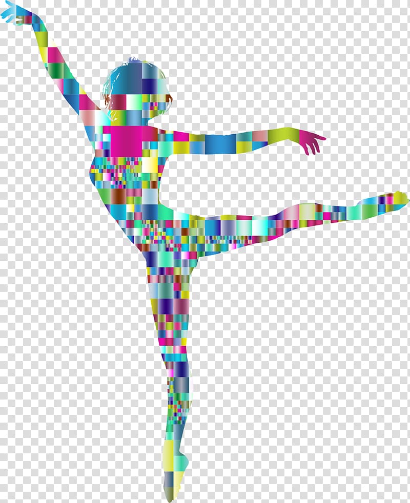 Ballet Dancer Mosaic Silhouette Woman, ballerina transparent background PNG clipart