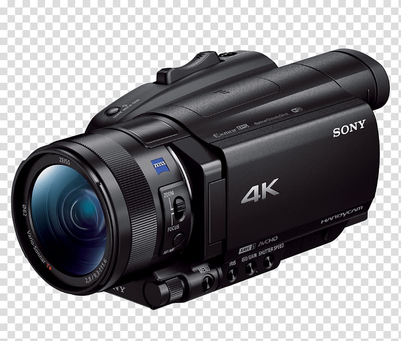 Sony FDR-AX700 4K Camcorder High-dynamic-range imaging Video Cameras Sony Handycam FDR-AX700, Camera transparent background PNG clipart