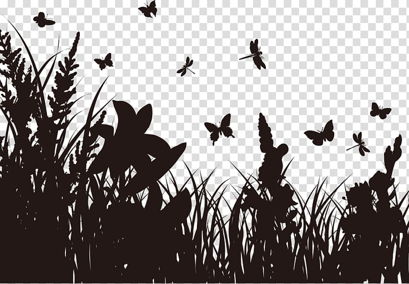 Butterfly Silhouette , Brown bush group transparent background PNG clipart