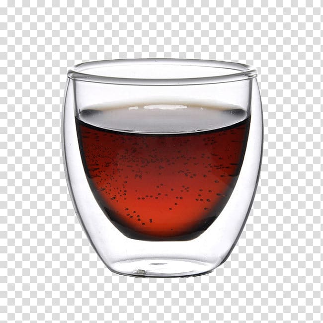 Coffee Wine glass Cup Mug, Double glass transparent background PNG clipart