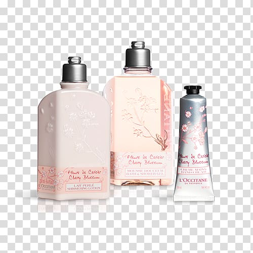 Perfume Lotion L'Occitane en Provence Cosmetics Cherry blossom, perfume transparent background PNG clipart