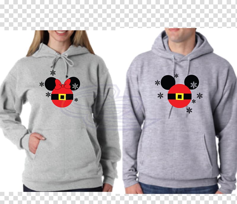 Hoodie T-shirt Clothing Sweater, matching disney sweaters for couples transparent background PNG clipart