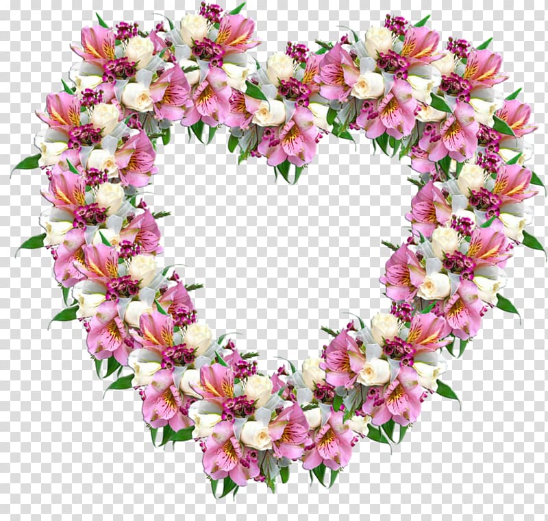 Flower Wreath Pink, fuchsia frame transparent background PNG clipart