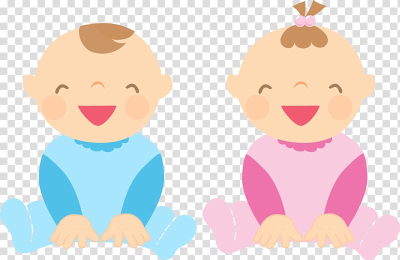 baby boy and girl clipart