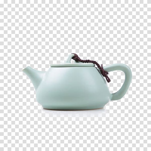 Longquan celadon Teapot Kettle Ceramic, Ru Longquan celadon stone scoop single small pot, stone scoop pot transparent background PNG clipart