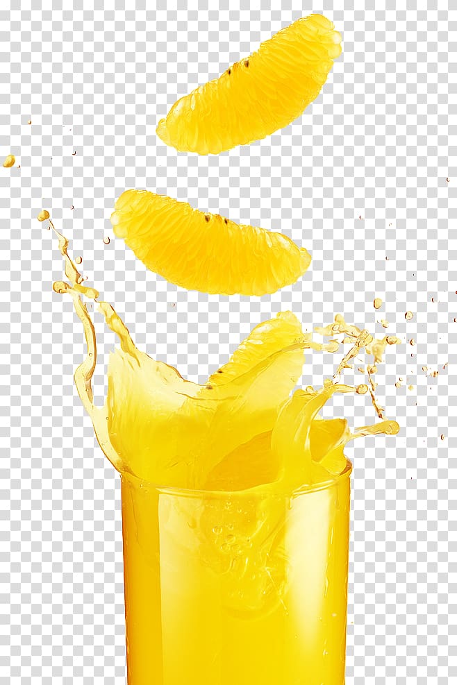 Orange juice Strawberry juice Apple juice Grapefruit juice, Fresh juice, citrus fruit dropped on juice extract inside drinking glass transparent background PNG clipart