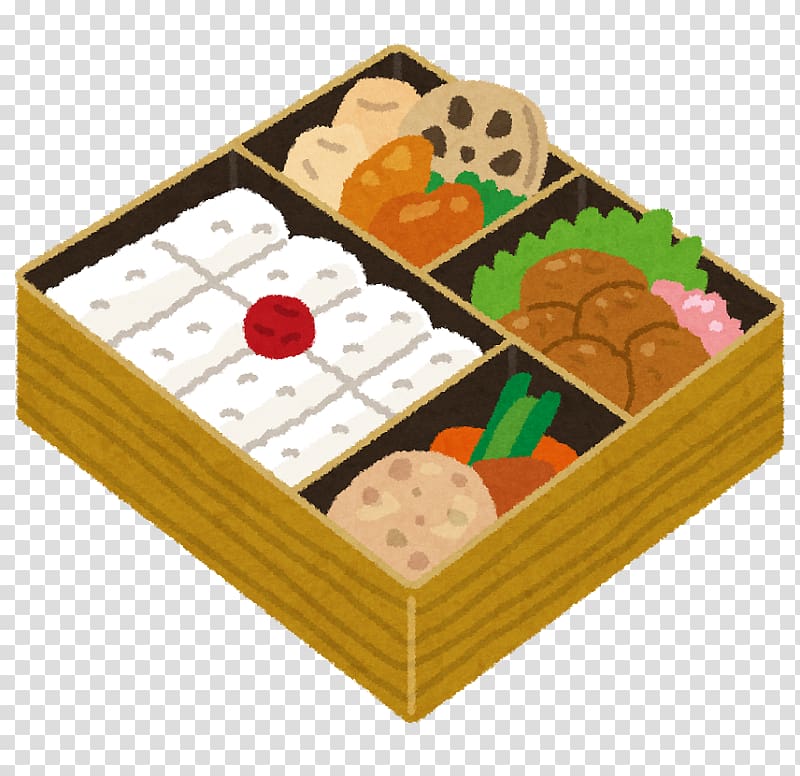 Makunouchi Bento Nimono Ekiben Onigiri, bento transparent background PNG clipart