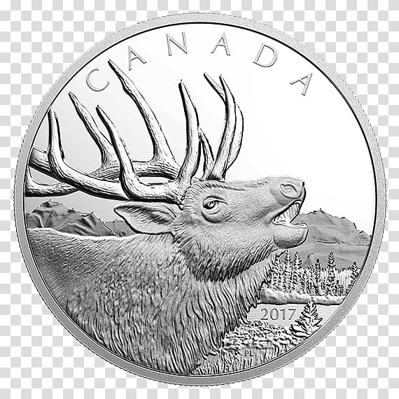 Silver coin Canada Elk Silver coin, Coin transparent background PNG clipart