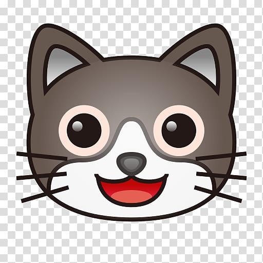 Cat Kitten Face with Tears of Joy emoji Crying, open mouth transparent background PNG clipart