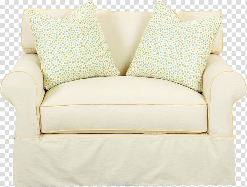 Loveseat Couch Furniture Chair, White sofa transparent background PNG clipart