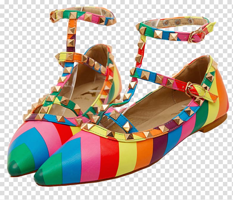 Sandal Shoe, Rainbow Sandals transparent background PNG clipart