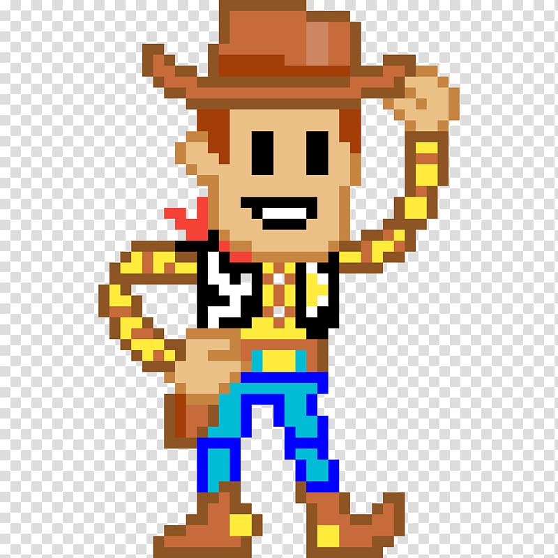 Sheriff Woody Buzz Lightyear Hamm Pixel art Bead, Sheriff Woody transparent background PNG clipart