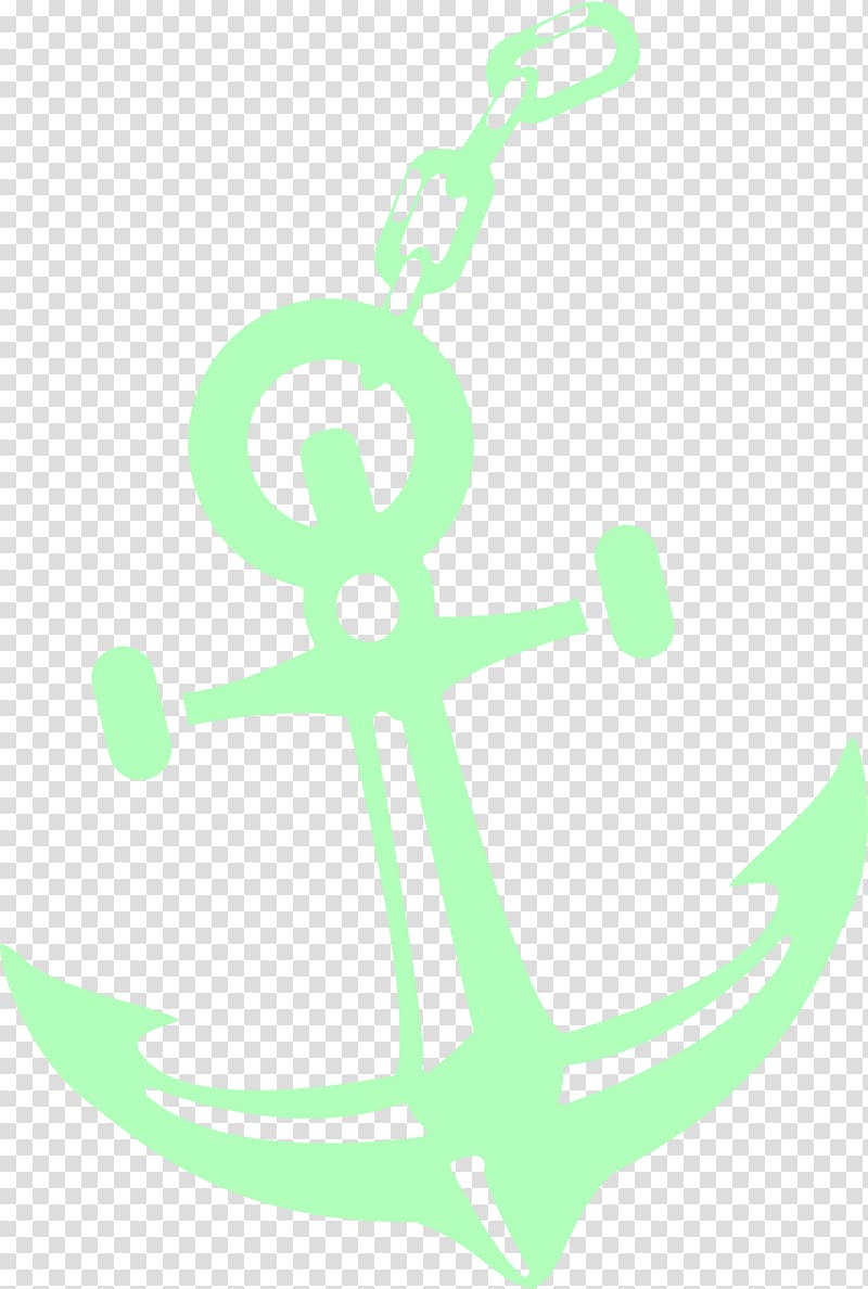 , Little fresh green boat anchor transparent background PNG clipart