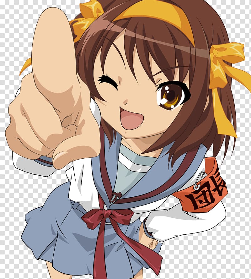 Mikuru Asahina Yuki Nagato Kyon Haruhi Suzumiya Anime, Anime transparent background PNG clipart