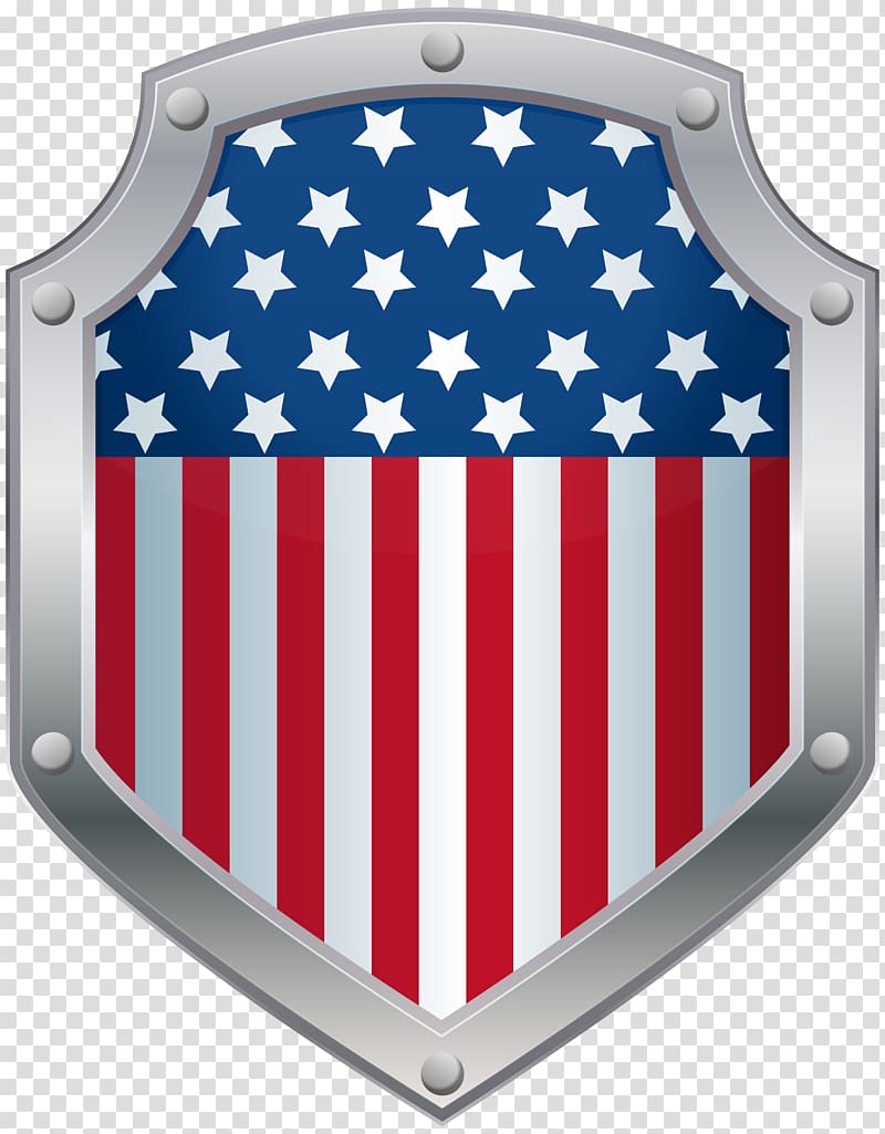 American flag-themed shield illustration, United States , American Badge Flag transparent background PNG clipart