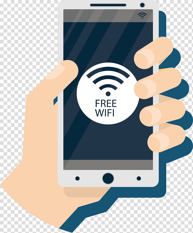 Telephone Wi-Fi , Holding a cell phone transparent background PNG clipart