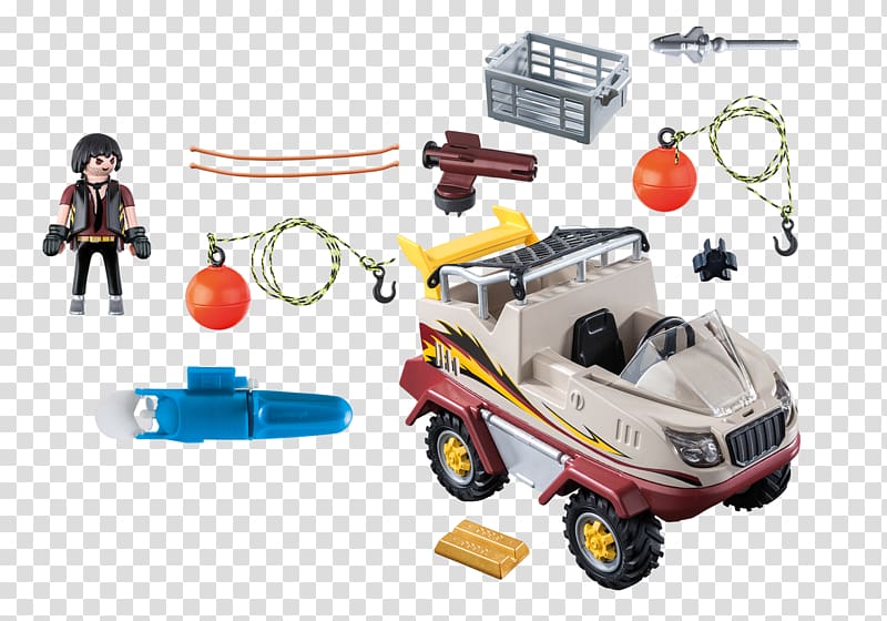 Playmobil Amphibious vehicle Car Toy, car transparent background PNG clipart