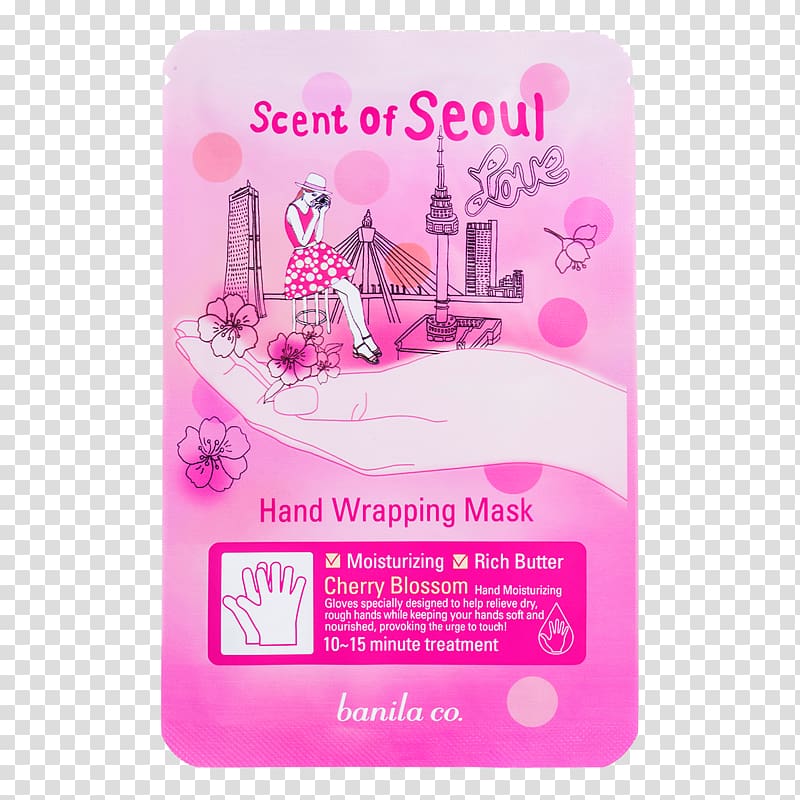 Seoul Banila Co. Pink M Cherry blossom Hand wrap, Hand Wrap transparent background PNG clipart