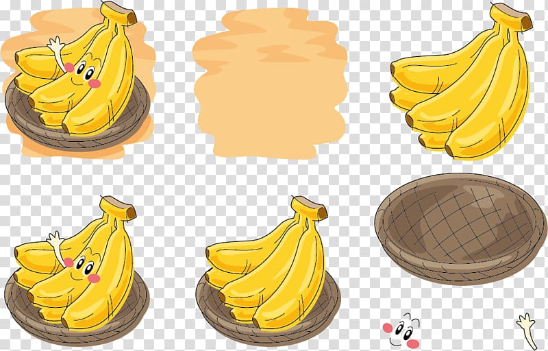 Banana Watercolor painting Cartoon Illustration, Banana expression greeting transparent background PNG clipart