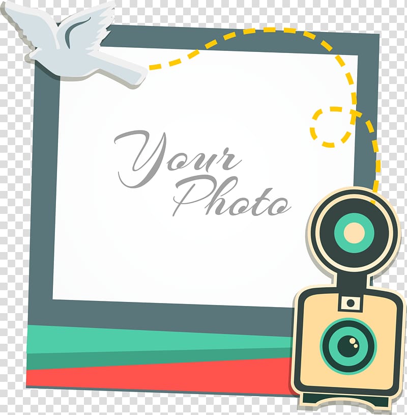frame Collage Illustration, Colorful camera greeting card transparent background PNG clipart