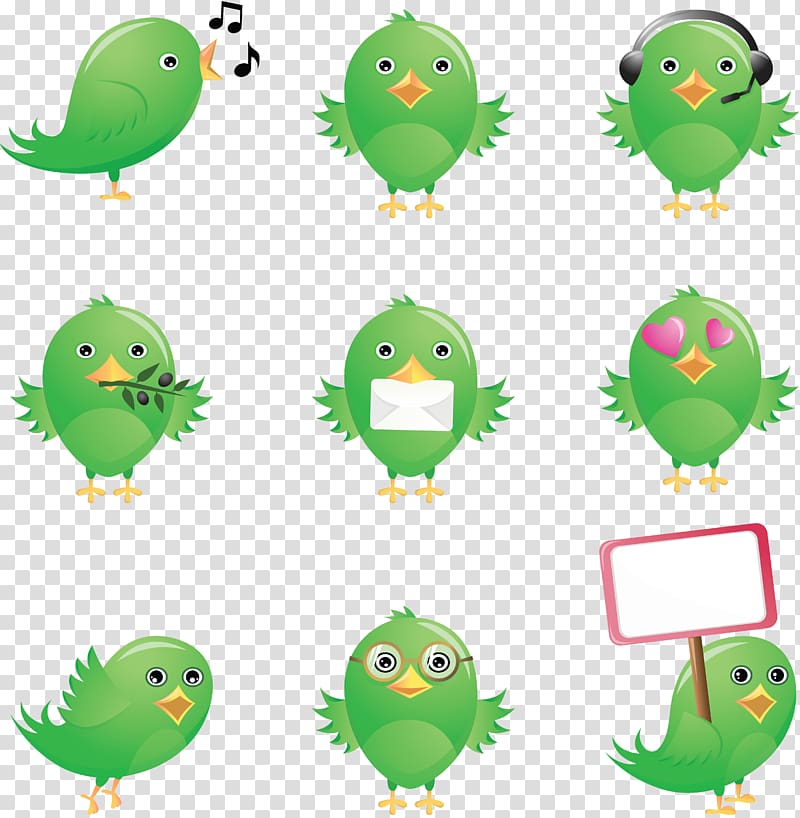 , Green Birds transparent background PNG clipart