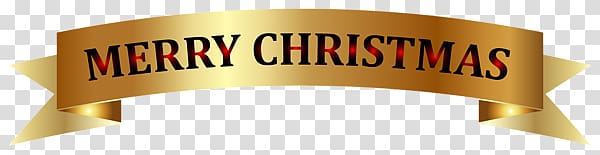 merry christmas banner gold transparent background PNG clipart