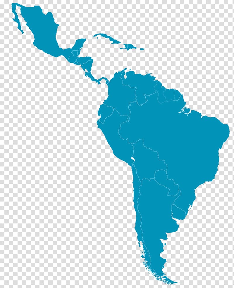 blue map , Latin America The Guianas United States Caribbean South America Southern Cone, America transparent background PNG clipart