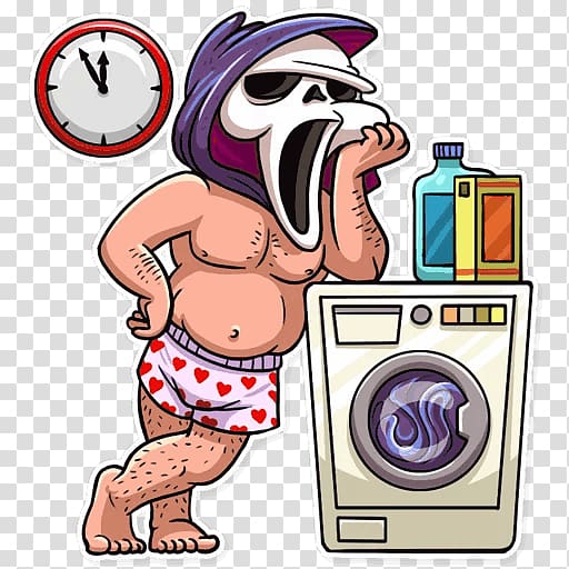 Sticker Telegram Messaging apps Laundry , screaming transparent background PNG clipart