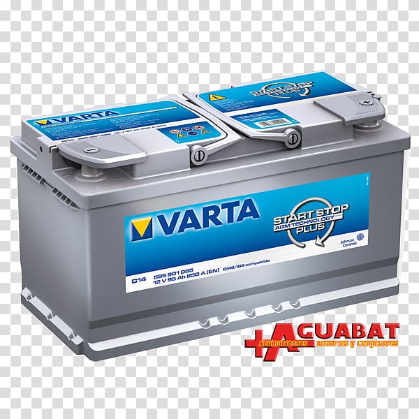 Car VARTA Automotive battery VRLA battery Electric battery, Start stop transparent background PNG clipart