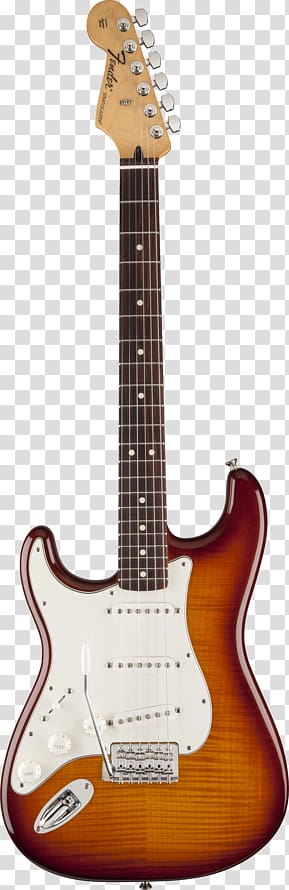 Fender Stratocaster Squier Deluxe Hot Rails Stratocaster Fender Standard Stratocaster Sunburst, guitar transparent background PNG clipart