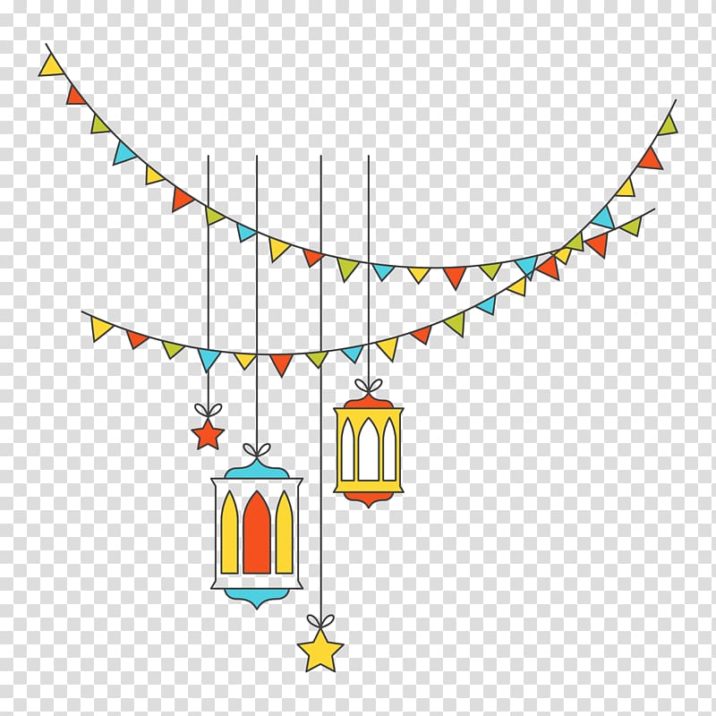buntings and hanging ceiling lamp sticker, Festival Light, Islamic New Year decorative lights flat transparent background PNG clipart