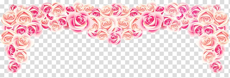 pink roses border illustration, rose border transparent background PNG clipart