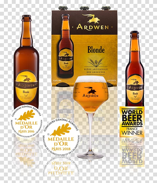 Beer bottle Ardwen, le Restaurant Brasserie Brewery, blonde transparent background PNG clipart