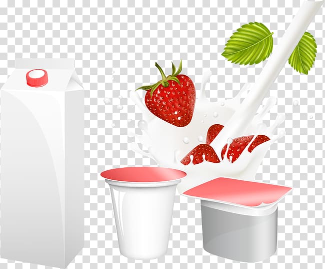 Milk Strawberry Yogurt, Strawberry Milk transparent background PNG clipart