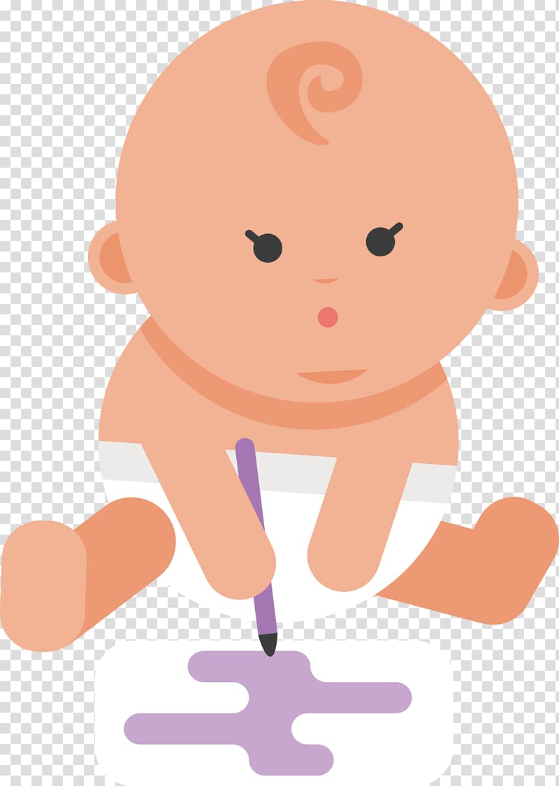 Drawing Cartoon Illustration, Baby learning to draw material transparent background PNG clipart