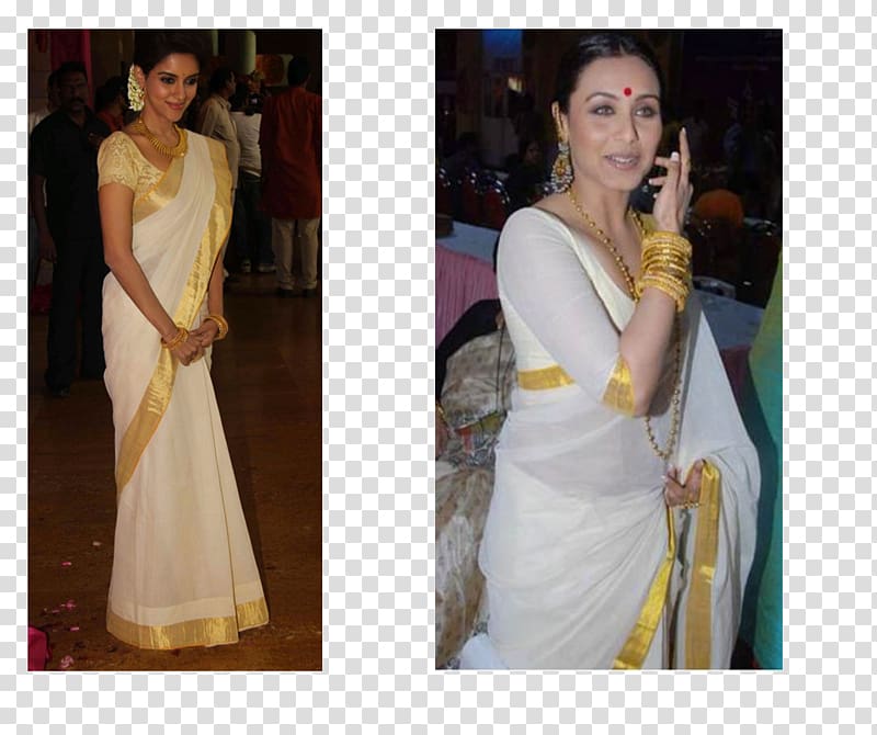 White Wedding dress Sari Zari Blouse, actor transparent background PNG clipart