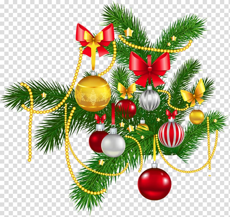 silver, gold, and red baubles illustration, Christmas decoration Christmas ornament Christmas and holiday season Christmas tree, Christmas Decoration transparent background PNG clipart