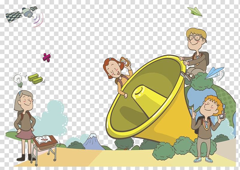 Cartoon Field trip Drawing Illustration, Hand painted child transparent background PNG clipart