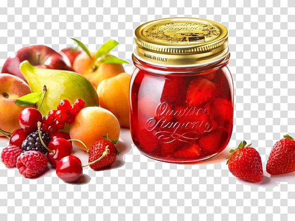 Pizza quattro stagioni Glass Mason jar Lid Bormioli Rocco, Strawberry Cherry transparent background PNG clipart