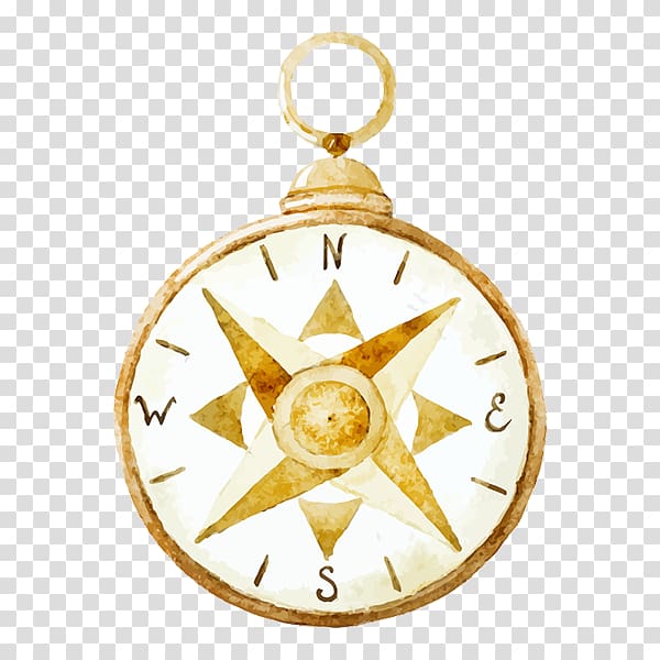 Watercolor painting Drawing Compass, compass transparent background PNG clipart