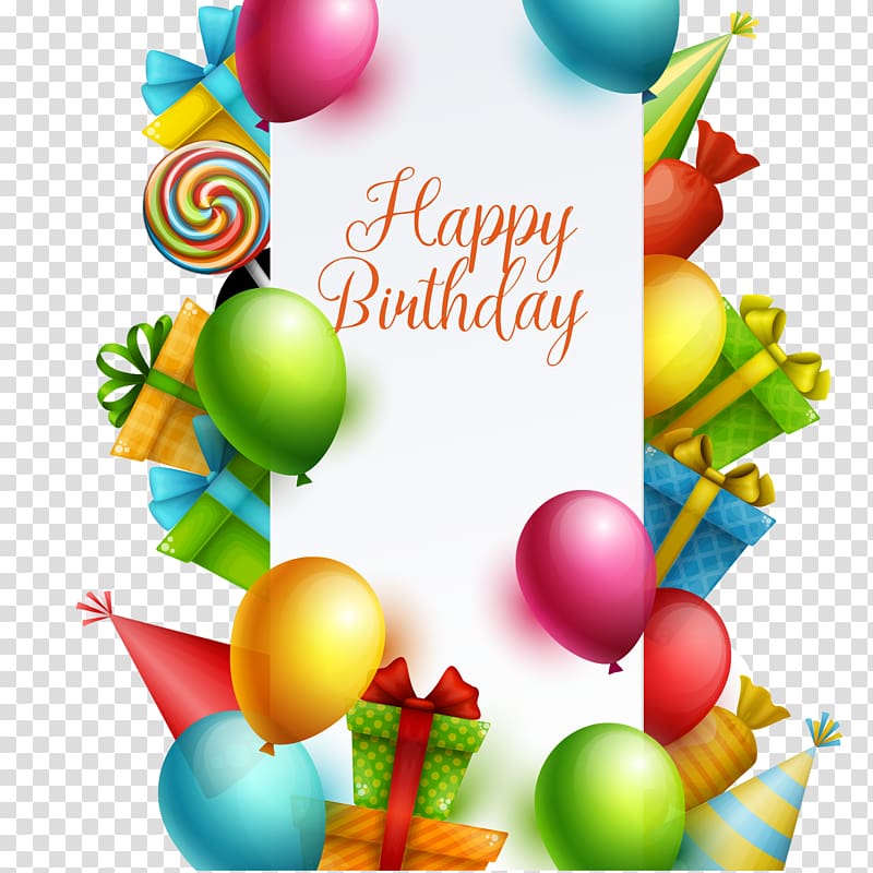 Happy Birthday party favor , Happy birthday card! transparent background PNG clipart