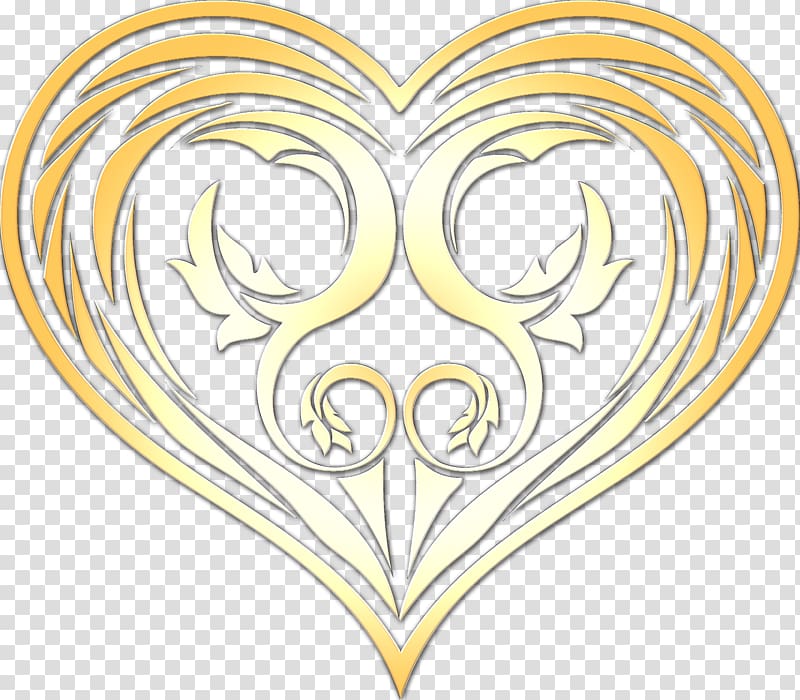 Line art Drawing Visual arts, gold heart transparent background PNG clipart