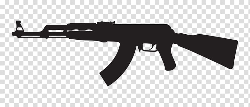 AK-47 , AK-47 Assault rifle Silhouette, machine gun transparent